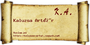 Kaluzsa Artúr névjegykártya